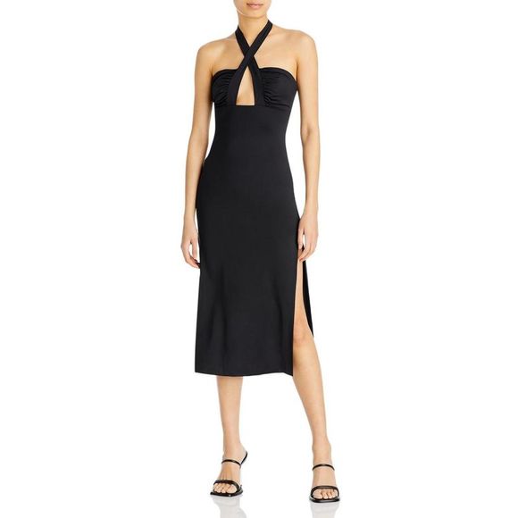 Bardot Dresses & Skirts - Bardot Womens Guilia Black Tie Neck Evening Party Halter Dress NWT